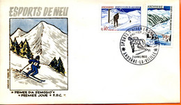 Andorre,Andorra ;  FDC 1966 " Sports D'hiver " - Covers & Documents