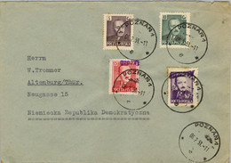 1951 POLONIA ,  POZNAN - ALTENBURG  , SOBRECARGA " GROSZY " , PRESIDENTE BIERUT - Lettres & Documents