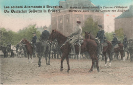 Les Soldats Allemands à BRUXELLES - Marins à Cheval Devant La Caserne D'ETTERBEEK - Carte Colorée Et Circulé En 1915 - Etterbeek