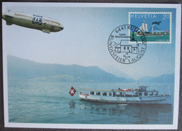 SWISS SUISSE HELVETIA SWITZERLAND POSTCARD CARTE POSTALE ANSICHTSKARTE BRIEFMARKEN PC AK PREMIER JOUR STAMP LUFTSCHIFF - Premier