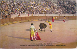 CPA - ARENES TAUREAU TORO - CORRIDA DE TOROS TAUREAUX - POSE DE BANDERILLE - Taureaux