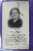 Bidprentje  Jeanne KRUSE Antwerpen 1878-1943 Oude God Mortsel - Andachtsbilder