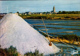 BATZ-SUR-MER     (  LOIRE ATLANTIQUE  )    LES MARAIS SALANTS ET L ' EGLISE - Batz-sur-Mer (Bourg De B.)