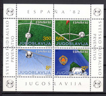 Yugoslavia 1982 Football World Cup Mi#Block 20 Mint Never Hinged - Unused Stamps