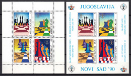 Yugoslavia 1990 Chess Mi#Block 38 And 39, Mint Never Hinged - Neufs