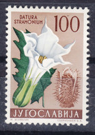 Yugoslavia Republic 1959 Flowers Mi#890 Key Stamp, Mint Hinged - Ungebraucht