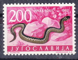 Yugoslavia Republic 1962 Reptiles Snakes Mi#1015 Key Stamp, Mint Never Hinged - Ungebraucht