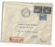 FOREST (BRUX) VORST 2,45 F X 2  50c Recommandé Ob 2 11 1938 Dest Commercy France - Brieven En Documenten