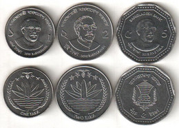 Bangladesh - Set 3 Coins 1 2 5 Taka 2010 - 2013 UNC Lemberg-Zp - Bangladesh