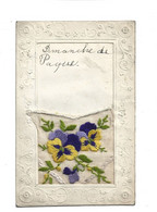 22-4 - 824 Carte Brodées Fleurs Jaunes Et Violettes - Bordados