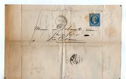 TB 3308 - 1867 - LAC - Lettre De Mr J. FORETTE Huissier à PELUSSIN Pour Mr DELMONT à SAINT - ETIENNE - 1849-1876: Klassik