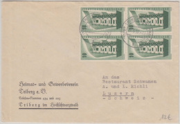 BRD - 10 Pfg. Europa 4er-Block Brief I.d. SCHWEIZ Triberg - Luzern 1957 - Lettere