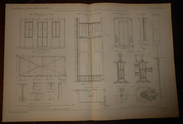 Plan D'un Ascenseur Hydraulique établi 77, Rue Saint-Lazare Par Léon Edoux. 1871. - Andere Plannen