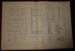 Plan D'un Ascenseur Hydraulique établi 77, Rue Saint-Lazare Par Léon Edoux. 1871. - Andere Pläne