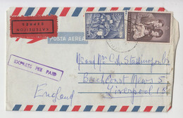 Greece Hellas 1967 Express Air Letter With Nice Topic Topical Stamps Mount Athos, Royal Family Sent To England (4987) - Lettres & Documents