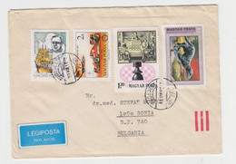 Hungary 1987 Airmail Cover W/Topic Topical Stamp Stamps Antarctic Explore, Formula 1, Chess, Dinosaur To Bulgaria (555) - Briefe U. Dokumente