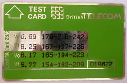 UK - Great Britain - Landis & Gyr - 1990 - Test Card - 019622 - 1600ex - Mint - BT Engineer BSK Service Test Issues