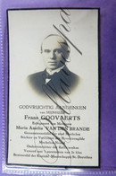 Bidprentje Frans GOOVAERTS Echt. M. Van Den Brande  Gemeenteraadslid Mechelen Hoveniersgilde Stichter  Leuven 1873-1930 - Andachtsbilder