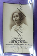 Bidprentje Maria VAN DEN BERGH Echt F. Van Genk. Antwerpen 1910 -1940 - Andachtsbilder