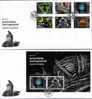 JERSEY - EUROPA 2022 -" STORIES &  MYTHS ".- FDC SET Of 6 STAMPS + FDC Of The  BLOCK - 2022