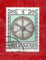 SAN MARINO ° 1974 - ARMATURE E ARMI ANTICHE. Lire 5. Unif. 910  . Usati - Used Stamps