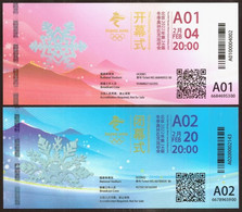 CHINA. BEIJING 2022 Olympics Opening + Closing Ceremonies Entrance Tickets. - Tickets - Vouchers