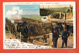 ZMT-03 Militaire Schweiz. Armee Suisse Positionsartillerie Litho  Pionier. Gelaufen 1902.Commissairat Fédéral Guerres - Laufen-Uhwiesen 