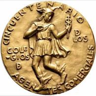 [MM057] España 1976. Medalla Cincuentenario Agentes Comerciales. Bronce - Firma's