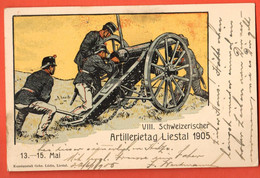 ZMT-17 Litho SELTEN 8ten Schweizer. Artillerietag Liestal 1905. GEbruder Lüdin GElaufen 1905 Pionier - BL Basel-Land