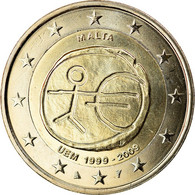 Malta, 2 Euro, E.M.U., 10th Anniversary, 2009, MS, Bi-Metallic, UNC - Malta