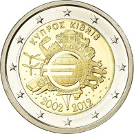 Chypre, 2 Euro, 10 Ans De L'Euro, 2012, Proof, FDC, Bi-Metallic, KM:97 - Chypre