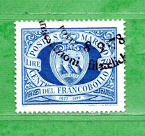 SAN MARINO ° 1977 - Centenario Dei Primi Francobolli Di San Marino. Lire 70.Unif. 987 .Usati - Oblitérés