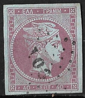 GREECE 1868-69 Large Hermes Head Cleaned Plates Issue 40 L Grey Mauve On Blue Vl. 40 A / H 28 A - Used Stamps