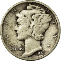 Monnaie, États-Unis, Mercury Dime, Dime, 1941, U.S. Mint, Philadelphie, TB - 1916-1945: Mercury (kwik)