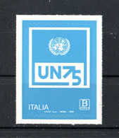 ITALIA :  75° Anniversario  NAZIONI  UNITE  -  1 Val.  3,10  €.  MNH** Del   24.10.2020 - 2011-20:  Nuovi