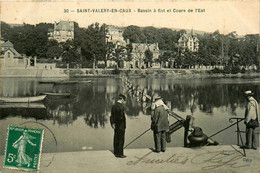 St Valéry En Caux * Bassin à Flot Et Cours De L'est * Pêcheurs Pêche à La Ligne - Saint Valery En Caux