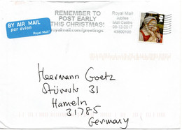 57992 - Grossbritannien - 2017 - £1.17 Weihnachten EF A Bf JUBILEE MAIL CENTRE -> Deutschland - Weihnachten