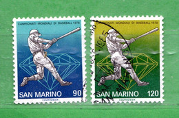 SAN MARINO ° 1978 -  CAMPIONATI MONDIALI DI BASEBALL.  Unif. 1002-1003 .Usati - Gebruikt