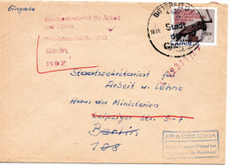 58000 - DDR - 1987 - 20Pfg Int. Brigaden EF A Bf BITTERFELD - STADT DER CHEMIE -> Berlin, Falsch Adressiert - Lettres & Documents