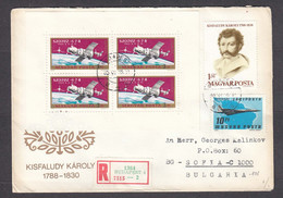 Hungary 07/1985 - 26 Ft. , Space, R-letter Travel To Bulgaria (2 Scan) - Lettres & Documents