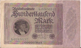 ALLEMAGNE 100000 MARK -L - 02650247 - REICHSBANKNOTE - 1 FEVRIER 1923 - 100000 Mark