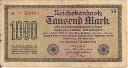 ALLEMAGNE 1000 MARK - H 059409 SB - REICHSBANKNOTE - 15 SEPTEMBRE 1922 - 1000 Mark