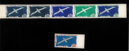 PA 4 ** GRAND ALBATROS BANDE DE 5 ESSAIS COULEURS + PA 4 ** NON DENTELÉ BORD DE FEUILLE - Unused Stamps