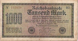 ALLEMAGNE 1000 MARK -Y 102839 BD - REICHSBANKNOTE - 15 SEPTEMBRE 1922 - 1000 Mark