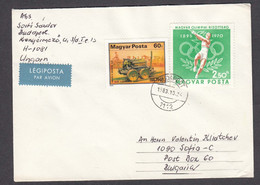 Hungary 19/1983 - 3.10 Ft., Train, Olympic Games, Letter Ordinary Travel To Bulgaria - Storia Postale