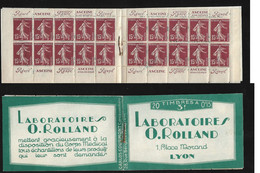 France Carnet 189-C2** Laboratoires Rolland. Cote 400€. - Altri & Non Classificati