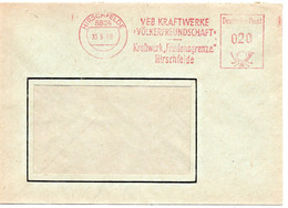 58020 - DDR - 1988 - 20Pfg. AbsFreistpl A Fensterbf HIRSCHFELDE - VEB KRAFTWERKE 'VOELKERFREUNDSCHAFT' - Briefe U. Dokumente