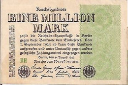 ALLEMAGNE - EINE MILLION MARK (1.000.000) - BH - 9 AOÛT 1923 - REICHSBANKNOTE - 1000 Mark