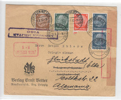 Drittes Reich 1937 , Dekorativer Brief Nach Spanien , Zurückgegangen Mit Zensur Und Propagandastempel - Brieven En Documenten