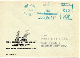 58029 - DDR - 1956 - 20Pfg. AbsFreistpl A Bf BERLIN - VEB BERLINER NAHRUNGSMITTELWERK ... -> Halle - Food